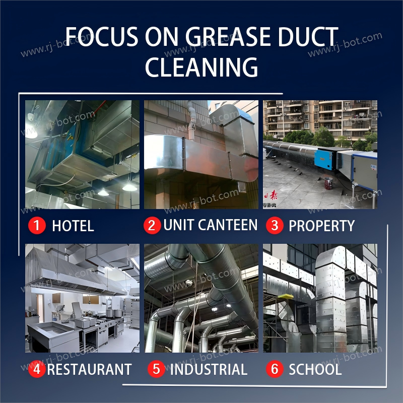 Applications of G36 kitchen grease duct cleaning tool robot with vacuum and negative pressure.png