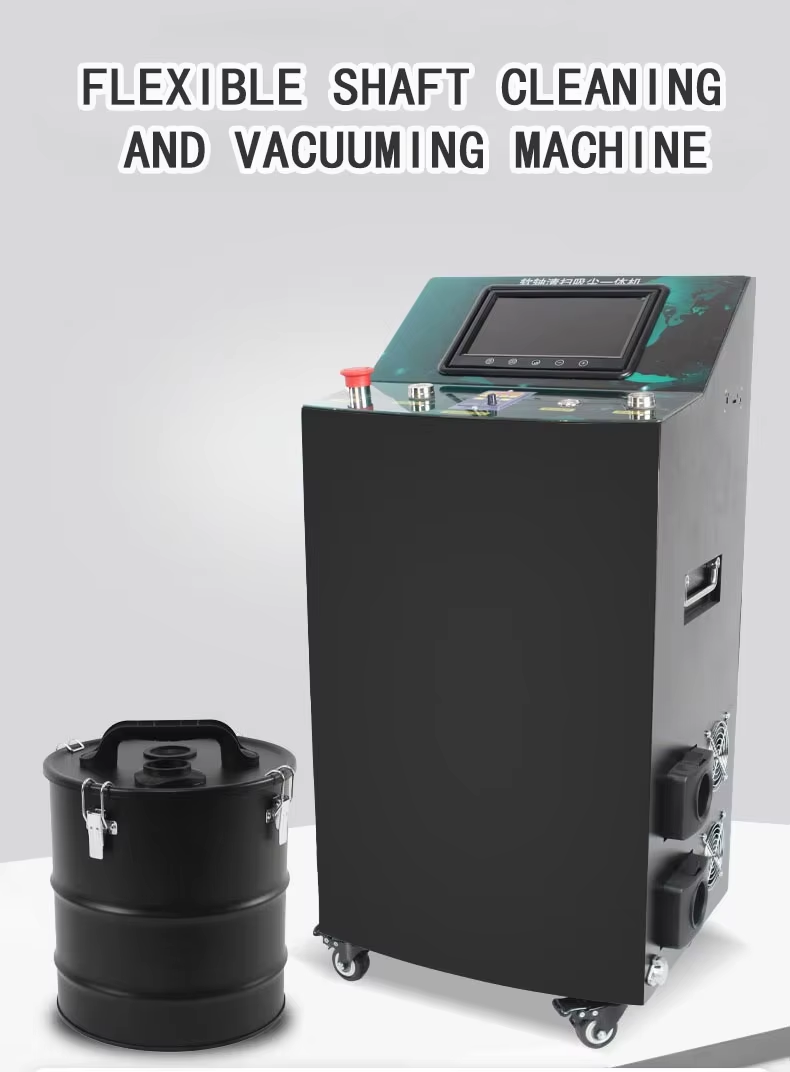 R31 handheld unit with spherical brush and vacuum hose entering 30cm HVAC duct